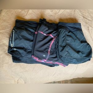 Lot of 3 Lululemon Running Shorts Size 8